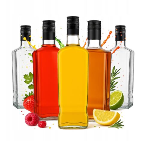 5 bouteilles JACK WALKER de 1000 ml + bouchon pour whisky Moonlight, rhum ou alcool 1 L