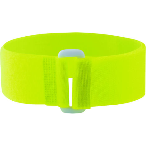 5 Bracelets auto-agrippants fluo avec passant jaune