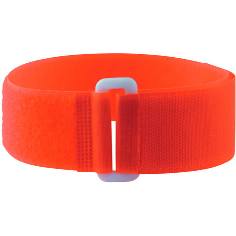 5 Bracelets auto-agrippants fluo avec passant orange