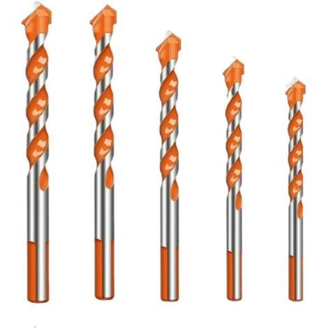 5 brocas para azulejos de 5/6/8/10/12 mm, multifuncionales, para perforar paredes de cerámica y vidrio.