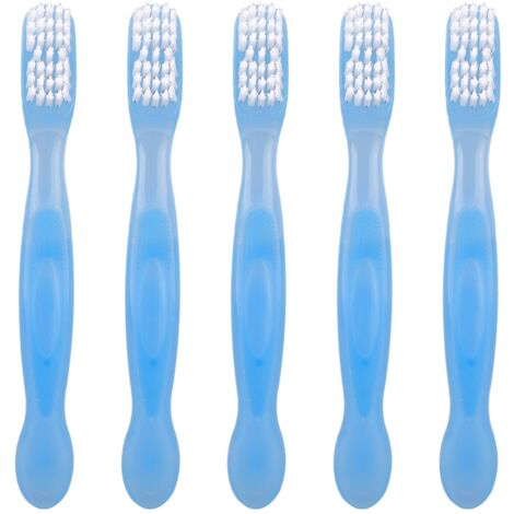 5 Brosses de Nettoyage pour Dentier Double Face, Professionnelles et Efficaces - Idéales Voyage et Maison, Bleu