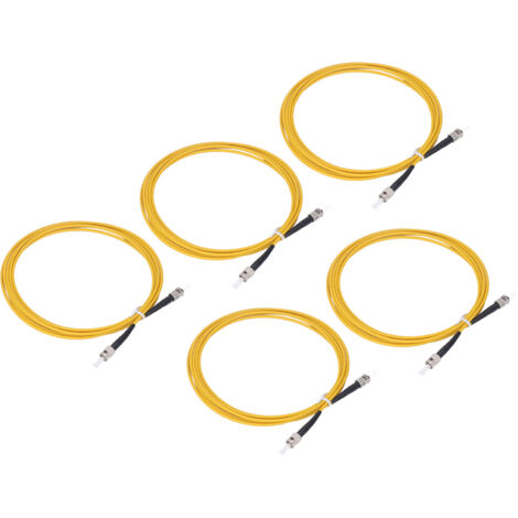 5 Câbles Optiques ST/ST 3 mètres LSZH Sans Halogène - Lot de 5 Cordons de Raccordement Fibre