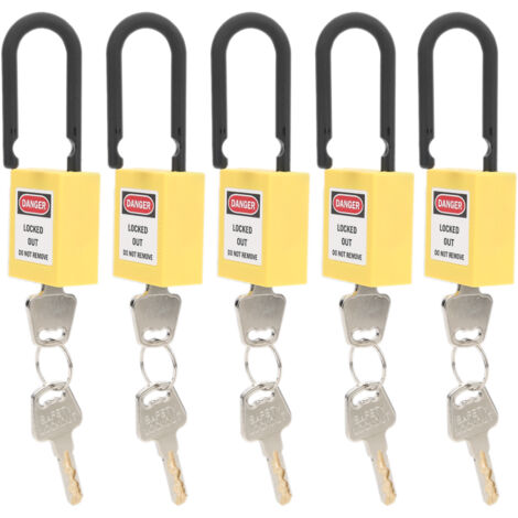 5 Cadenas de Sécurité Jaune 38mm en Nylon Antipoussière pour Industrie