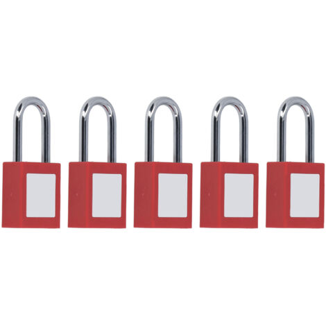 5 Cadenas de Sécurité Loto 38mm avec Étiquettes Amovibles pour Procédures de Verrouillage - Industrie