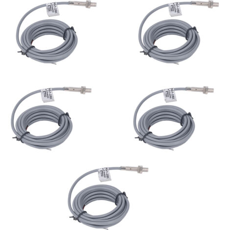 5 Capteurs de Proximité Inductifs NPN NO IP67 6-30V DC 300mA pour Automatisation