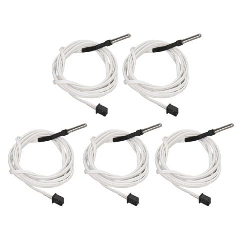 5 Capteurs de Température Thermistor 100K Haute Précision avec Fil Inox Résistant à la Chaleur 1m