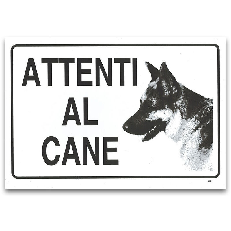 Image of Asiashopping - 5 cartelli targa attenti al cane pastore tedesco segnaletica pvc 20 x 30 cm