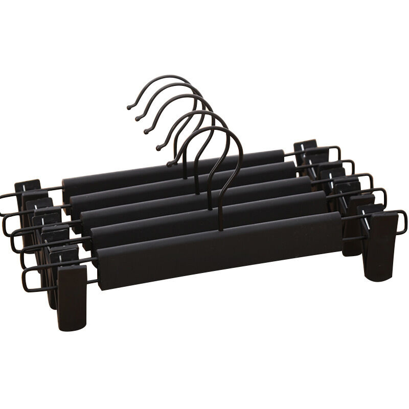 5 cintres pour pantalons/jupes - Noir - Gain de place