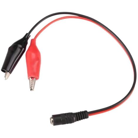 5 conectores hembra tipo pinza de cocodrilo de 2,1 mm × 5,5 mm para cable de alimentación de 12 V/24 V CC, 27 cm