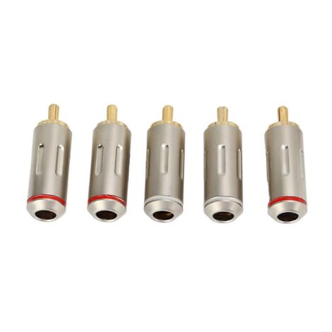 5 Connecteurs RCA Mâle Métal Haute Résistance Adaptateur Audio Câble Voiture - 5 pièces