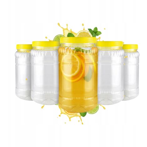 5 contenitori in plastica da 2 l per alimenti secchi e liquidi, riutilizzabili