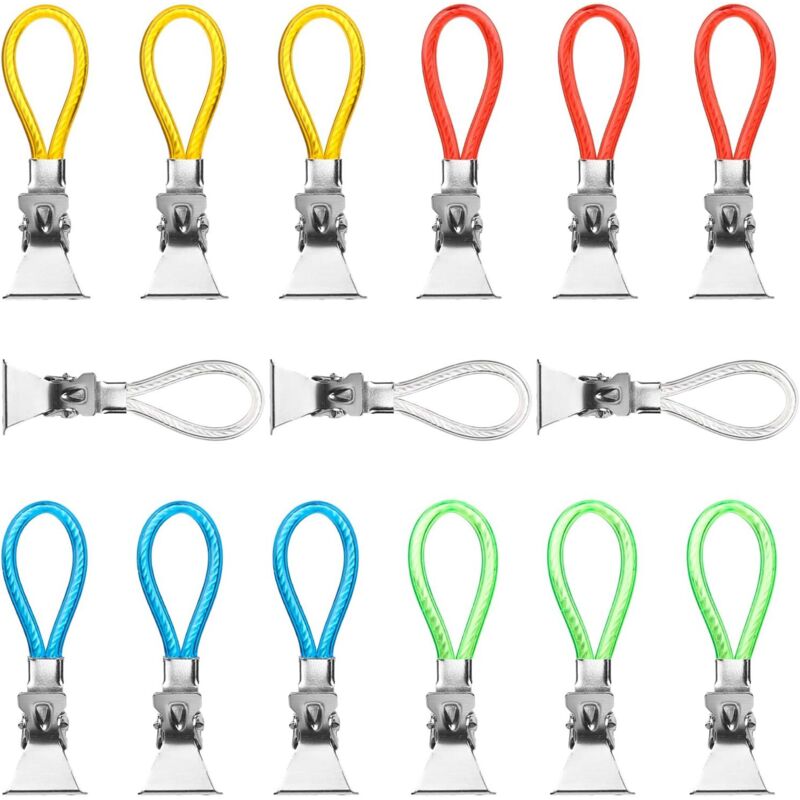 (5 couleurs)15Pcs accroche torchon,porte torchon cuisine, pince torchon crochet torchons,pince à serviette en métal,attache serviette attache torchon