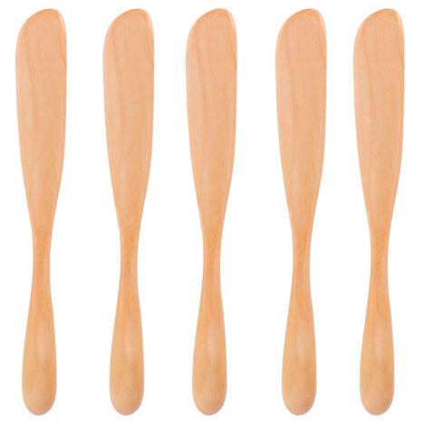5 Couteaux à Beurre en Bois Style Japonais pour Tartiner Confiture Fromage Ustensile Cuisine