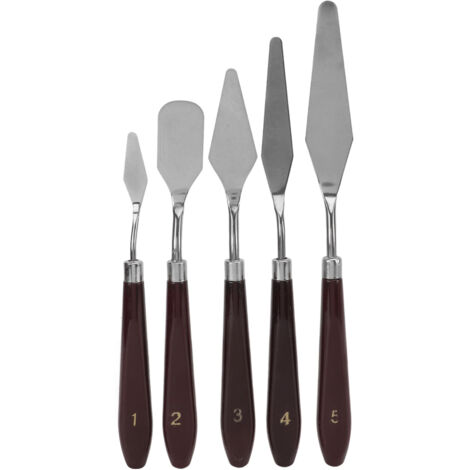 5 Couteaux à Palette Ergonomiques avec Lame Flexible et Résistante à la Corrosion pour Peinture Artistique