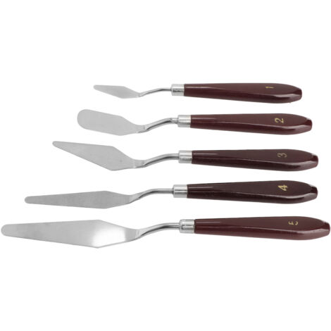 5 Couteaux à Palette Ergonomiques pour Peinture à l'Huile avec Lames Flexibles et Anticorrosion