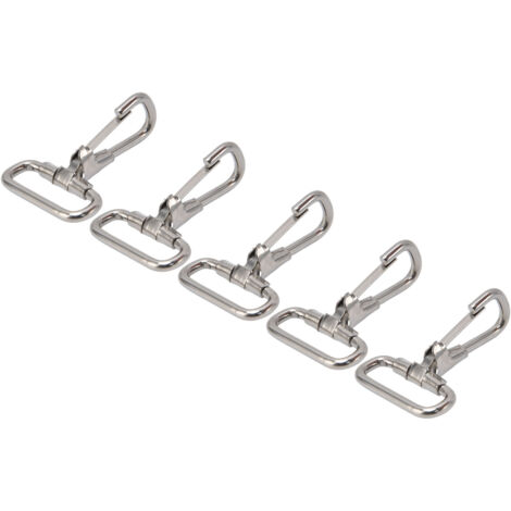 5 Crochets à Ressort en Acier Inoxydable 304 pour Attache Chien, Collier Animal et Porte-Clés, 29mm