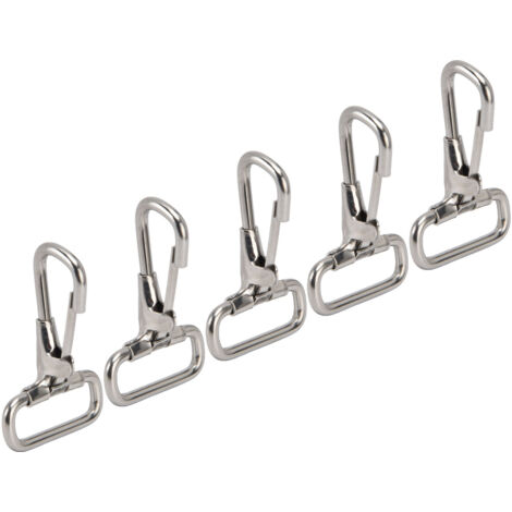 5 Crochets à Ressort en Acier Inoxydable 304 pour Laisse de Chien, Collier et Porte-Clés, 29mm