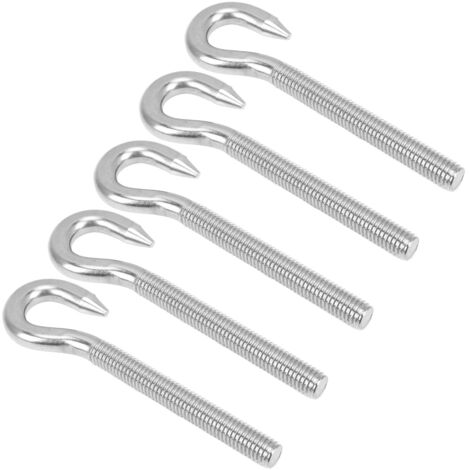 5 Crochets à Vis M8 en Acier Inoxydable pour Fixation Murale et Support Lourd