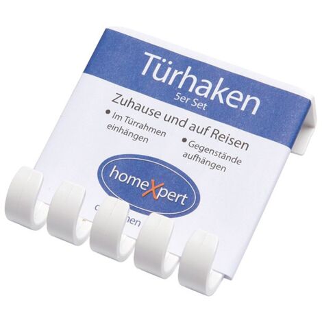 5 crochets blanc-plastique-longueur: 85 mm