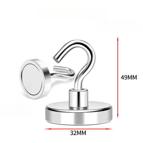 5 crochets magnétiques robustes pour cuisine réfrigérateur suspension plafond barbecue, argent, traction max 36kg