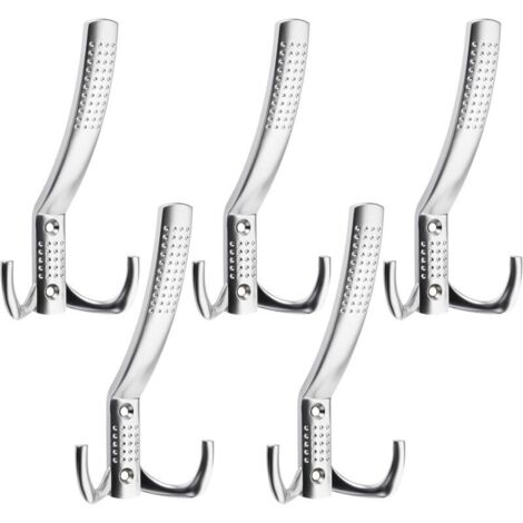 5 crochets muraux, chrome mat (grand format)