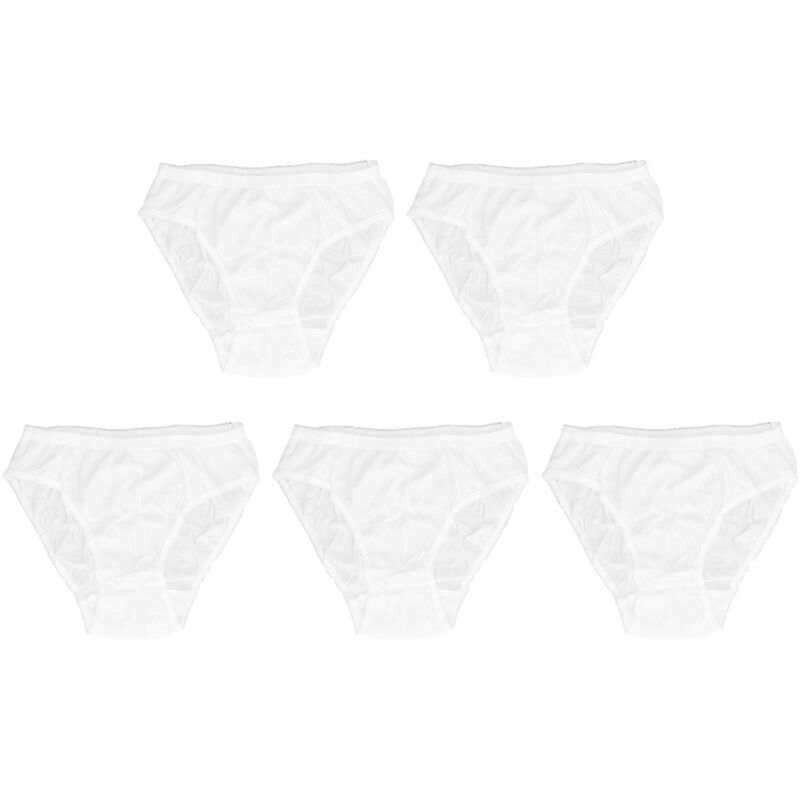 5 Culottes Jetables Femme Coton Pur Grossesse Voyage Blanc XL
