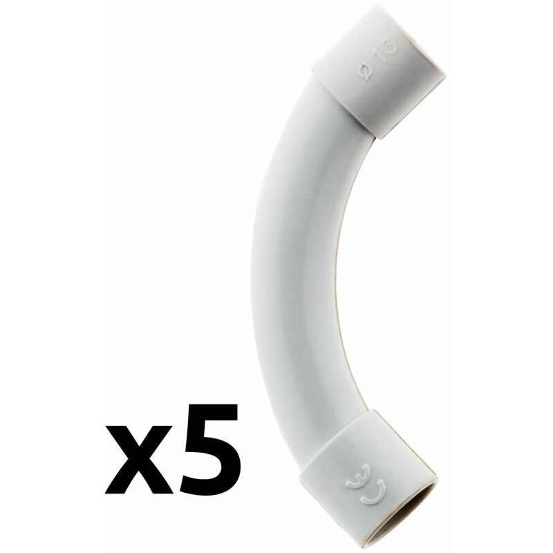 

5 curvas para tubos - 16 mm - Blanco - Zenitech