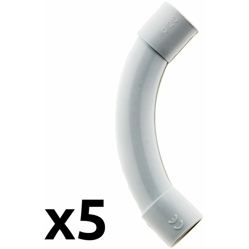 

5 curvas para tubos - 20 mm - Blanco - Zenitech
