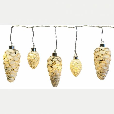 5 DECO PIGNE VT C/LUCE LED A BATTERIA DA INTERNO LUNGO 80 CM