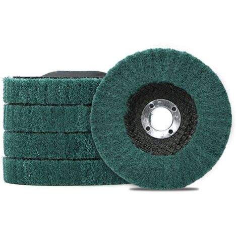 5 dischi per lucidatura lamellari in nylon da 100 x 16 mm, grana 180, disco abrasivo in fibra abrasiva, ruote per lucidatura per smerigliatrice