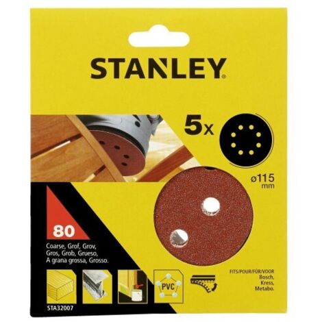 5 DISCOS D. 115 MM. PARA LIJADORA ROTORBITAL - STANLEY BLACK & DECK