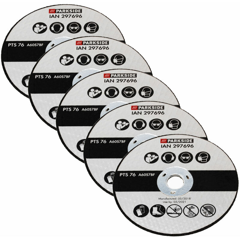 

5 discos de corte de metal, adecuados para amoladora angular PWSA 12 Li A1 297696 - Parkside