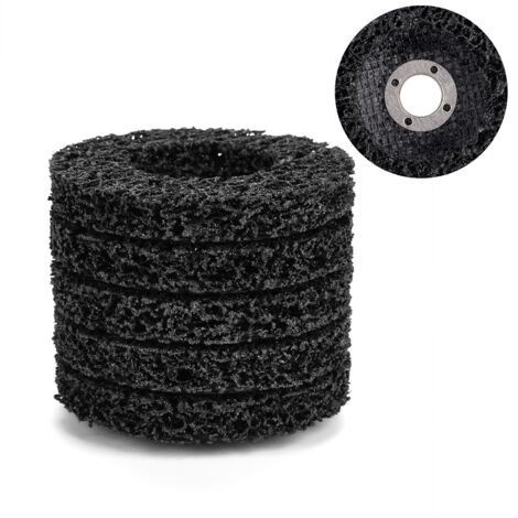 5 disques à lamelles noirs poly 100mm pour meuleuse d'angle - Décapage rouille et peinture