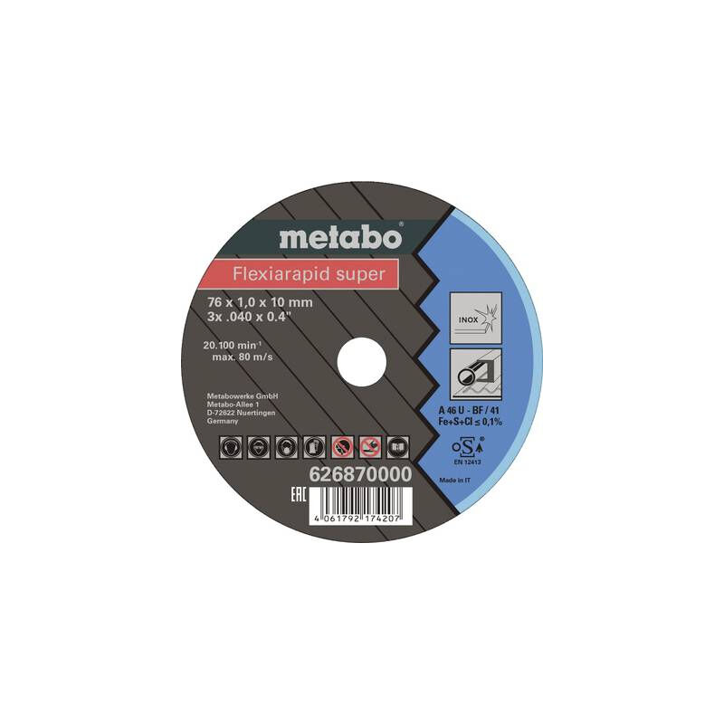 Metabo - flexiarapid super 626870000 disque à tronçonner 76 mm 5 pc(s)