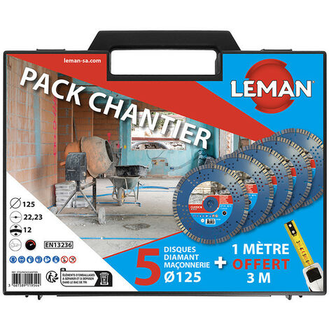 5 disques diamants avec mètre ruban Leman PACKCHANTIER en mallette