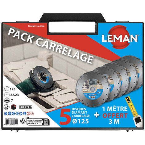 5 disques diamants avec mètre ruban offert Leman PACKCARRELAGE