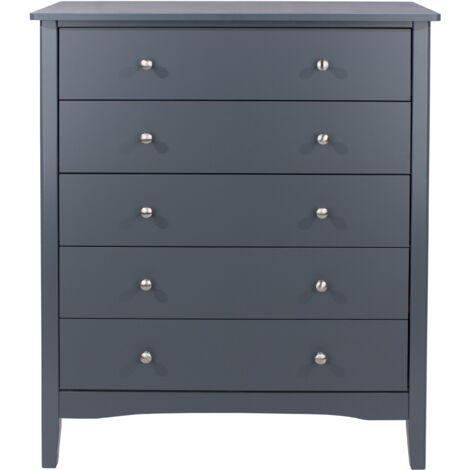 5 Drawer Chest - MDF - 83 x 43 x 101 cm - Blue