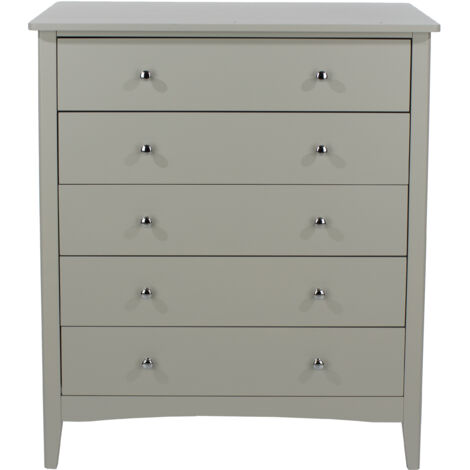 5 Drawer Chest - MDF - 83 x 43 x 101 cm - Grey