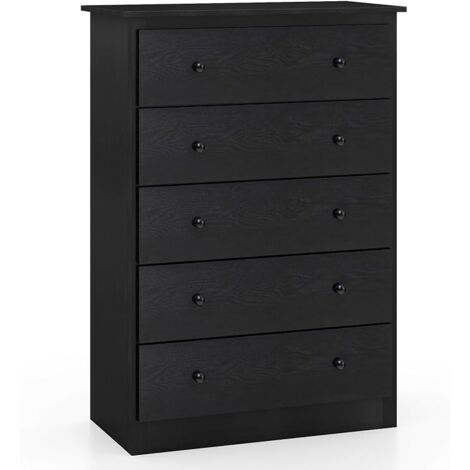 5 Drawer Dresser Modern Chest of Drawers with Metal Sliding Rails