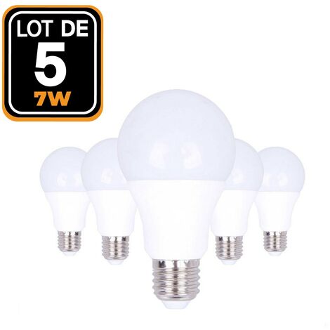 5 E27 LED-Glühbirnen 7W 4500K Neutralweiß Hohe Helligkeit
