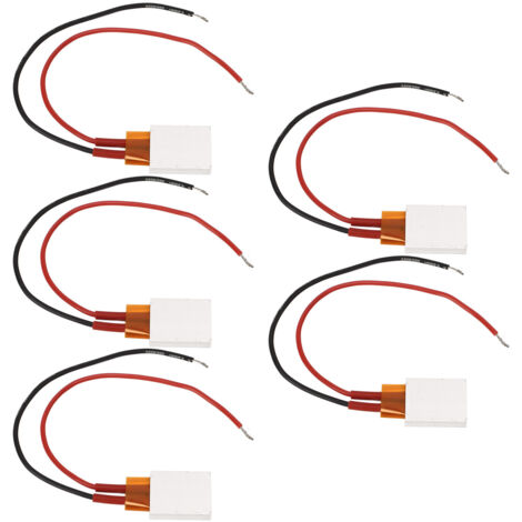 5 Éléments Chauffants PTC Céramiques 12V avec Plaques en Alliage d'Aluminium, Câbles Rouge et Noir, Chauffage jusqu'à 200℃