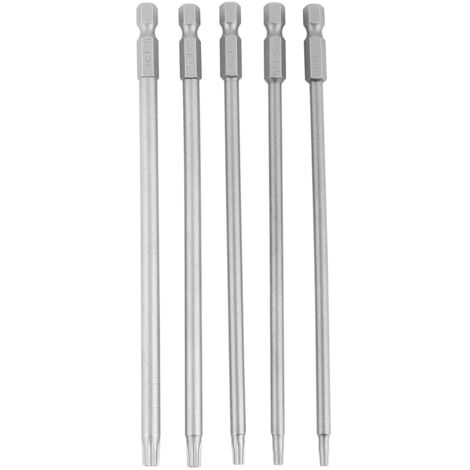 5 embouts de vissage magnétiques sécurité étoile BST T10 à T30, tige hexagonale 1/4", longueur 150mm - 5 pièces
