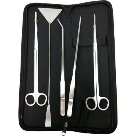 5 en 1 Ciseaux Aquarium, Tank Tweezers Ciseaux Ensemble d'outils de spatule,en Acier Inoxydable,Aquascaping Outil pour Aquarium-Fei Yu