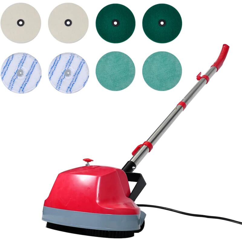 

vidaXL Máquina limpiasuelos pulidora con cabezal doble 5 en 1 - Rojo