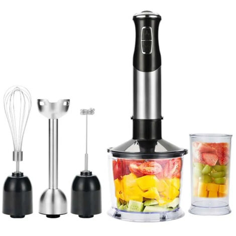 5-en-1 Mixer Plongeur - Mixeur Plongeant -1000W -21 types de réglage de la vitesse - Hachoir, Fouet, Mixeur pour Bébé Alimentaire