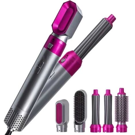 5 en 1 Peigne Air Chaud,Brosse Rotative,Fer à Boucler,Brosse De Coiffage,Peigne à Air Chaud Amovible,avec TêTe Brosse A425
