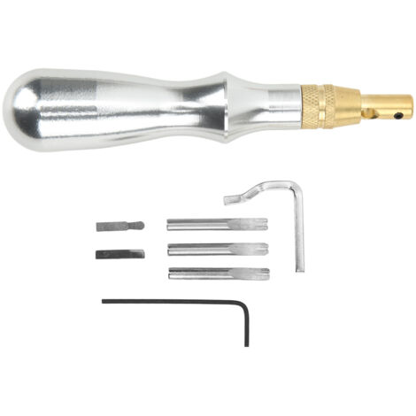 5 en 1 Rainureur pour Cuir Multifonction avec Poignée en Aluminium pour Couture, Outil DIY Travail du Cuir Artisanal