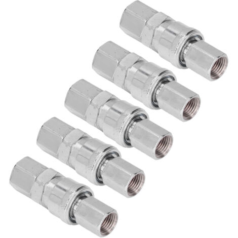 5 Ensembles de Connecteurs Pneumatiques à Clip Rapide en Inox avec Bouchons, Filetage Femelle 1/4" (SF+PF-20)