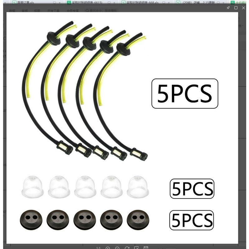 5 Ensembles Universel Filtre à Essence Joint Passe durite dans Durites d'essence de tondeuses Durite d'essence Réservoir Filtre à Carburant Durite
