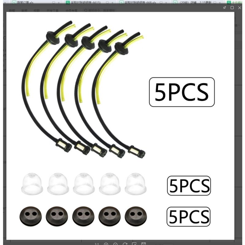 5 Ensembles Universel Filtre à Essence Joint Passe durite dans Durites d'essence de tondeuses Durite d'essence Réservoir Filtre à Carburant Durite